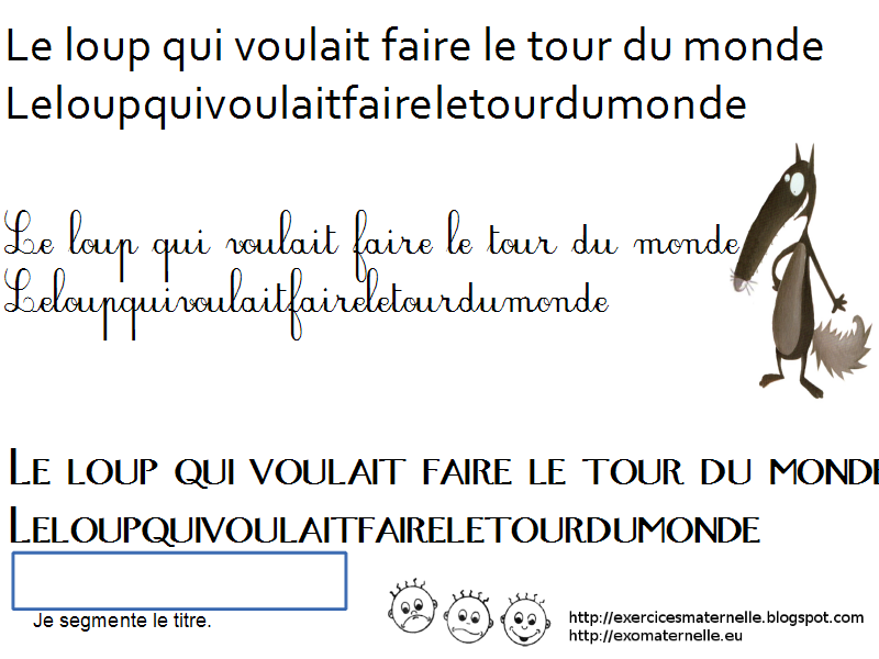 Police De Caractères Un Loup Dans La Bergerie Maternelle: Le loup qui voulait faire le tour du monde, travail sur le