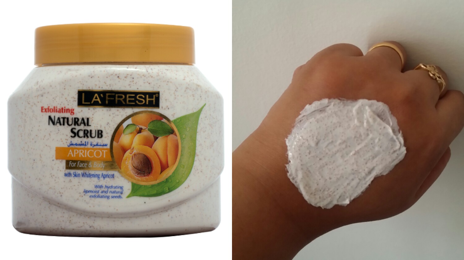 LACARENE La'Fresh Exfoliating Natural Apricot Scrub for Face & Body With Skin Whitening Apricots