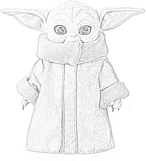 Baby Yoda of The Mandalorian plush toys coloring.filminspector.com