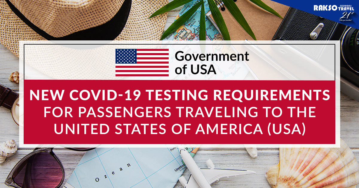 [USA TRAVEL ADVISORY] New COVID19 Testing Requirements for Passengers Traveling to the United