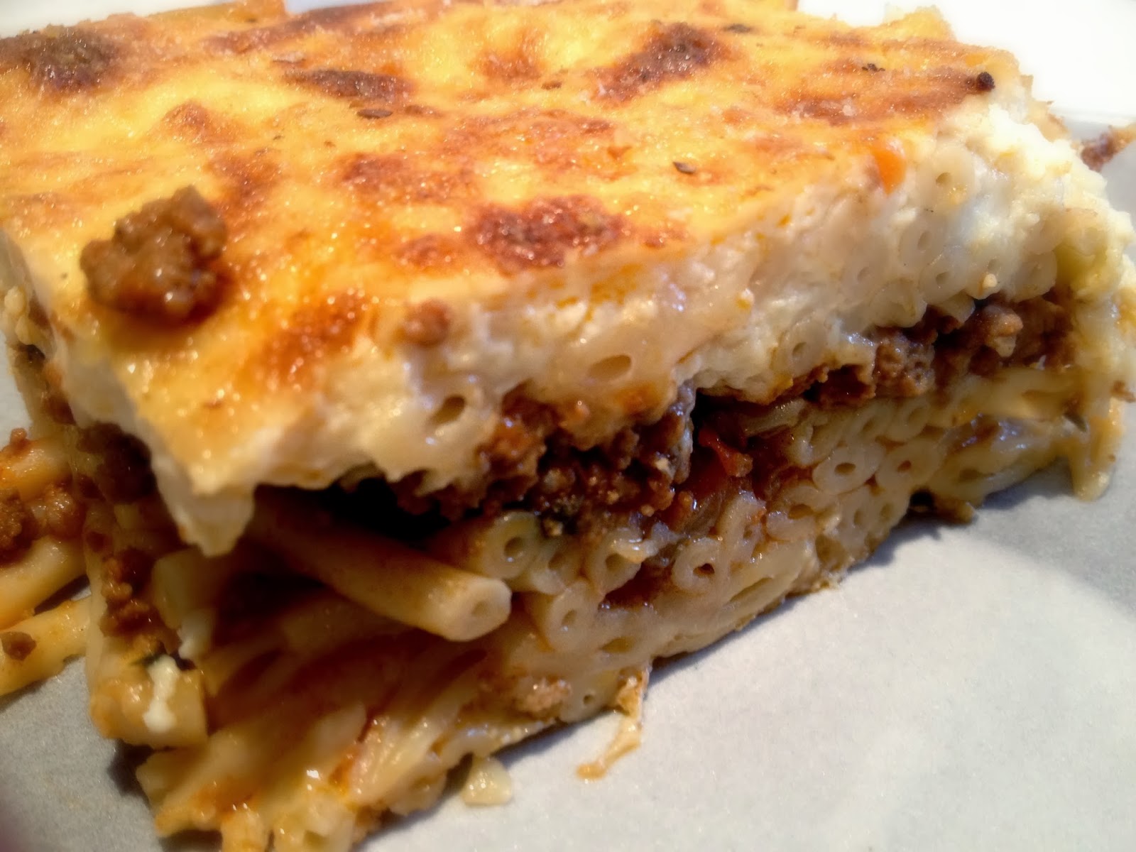 Pastitsio - Greek meat sauce and pasta bake.