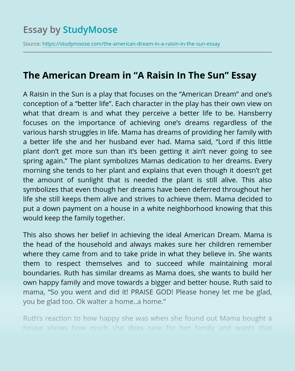 argumentative research essay about the american dream