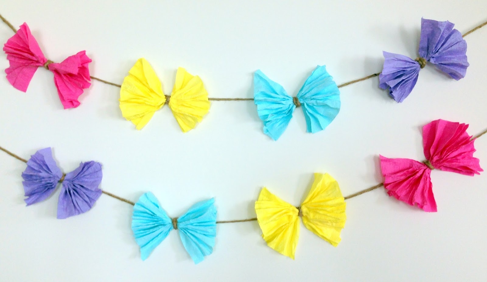 Purple Hues and Me Bowdabra Summer Crepe Paper Bow Garland
