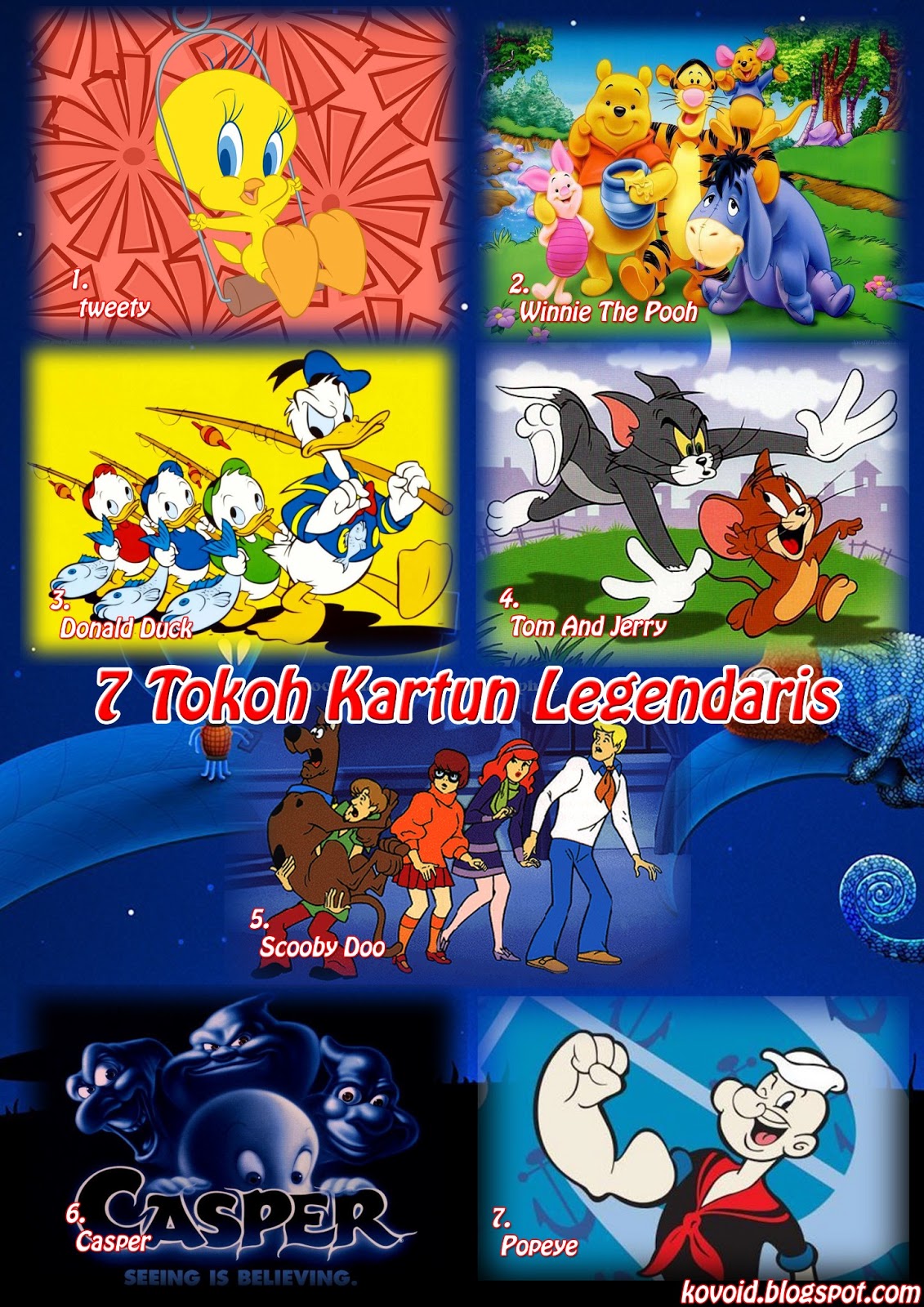 7 Tokoh Kartun Legendaris Kovoid