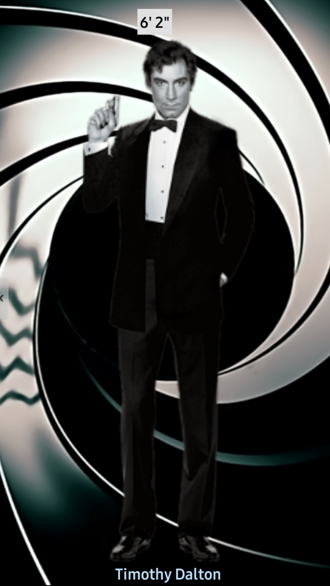 James Bond Actors Height Comparison
