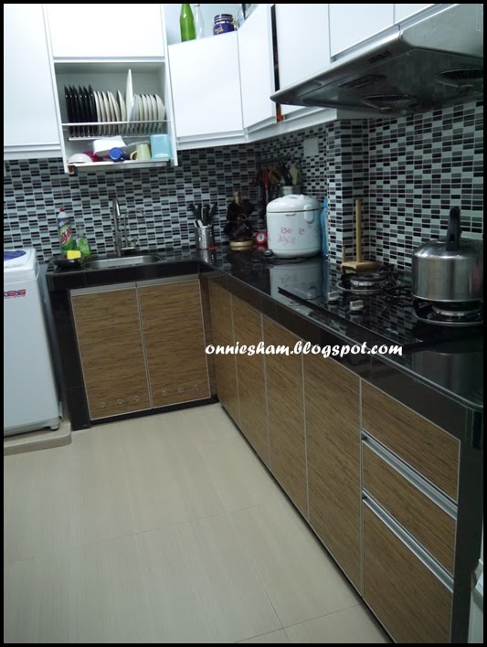 cara pasang mozek kabinet dapur