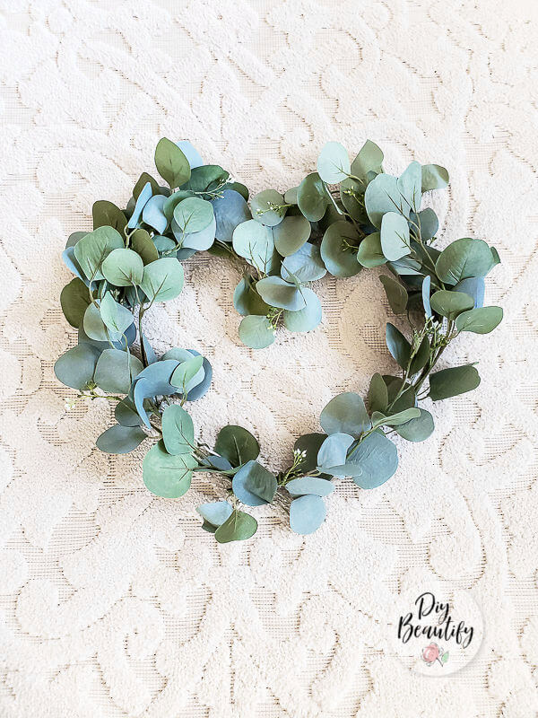 How to Make an Inexpensive Eucalyptus Heart Shaped Wreath DIY