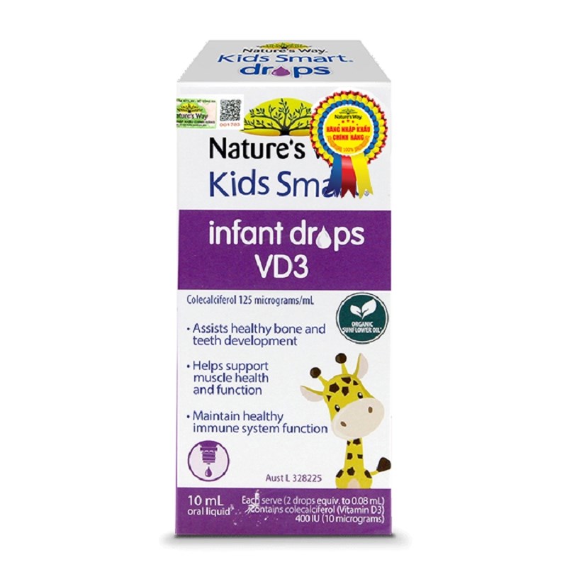 Nature’s Way Vitamin D3 dạng giọt Kids Smart Infant Drops VD3 10ml