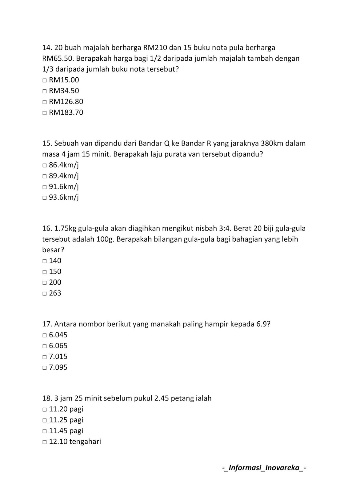 Contoh Soalan Peperiksaan Spa Pembantu Operasi N11 2019