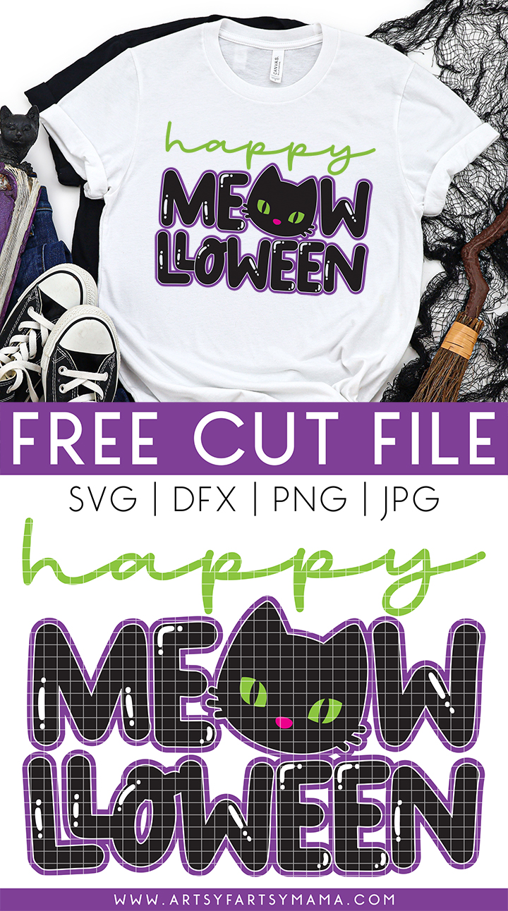 Happy Meow-lloween Shirt + Free Cut File