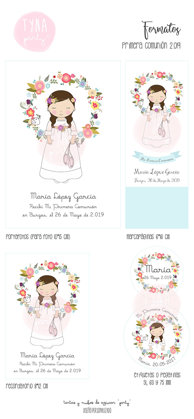 Recordatorios personalizados Primera Comunión Niñas 2019 Recordatorios personalizados Primera Comunión Niñas 2019