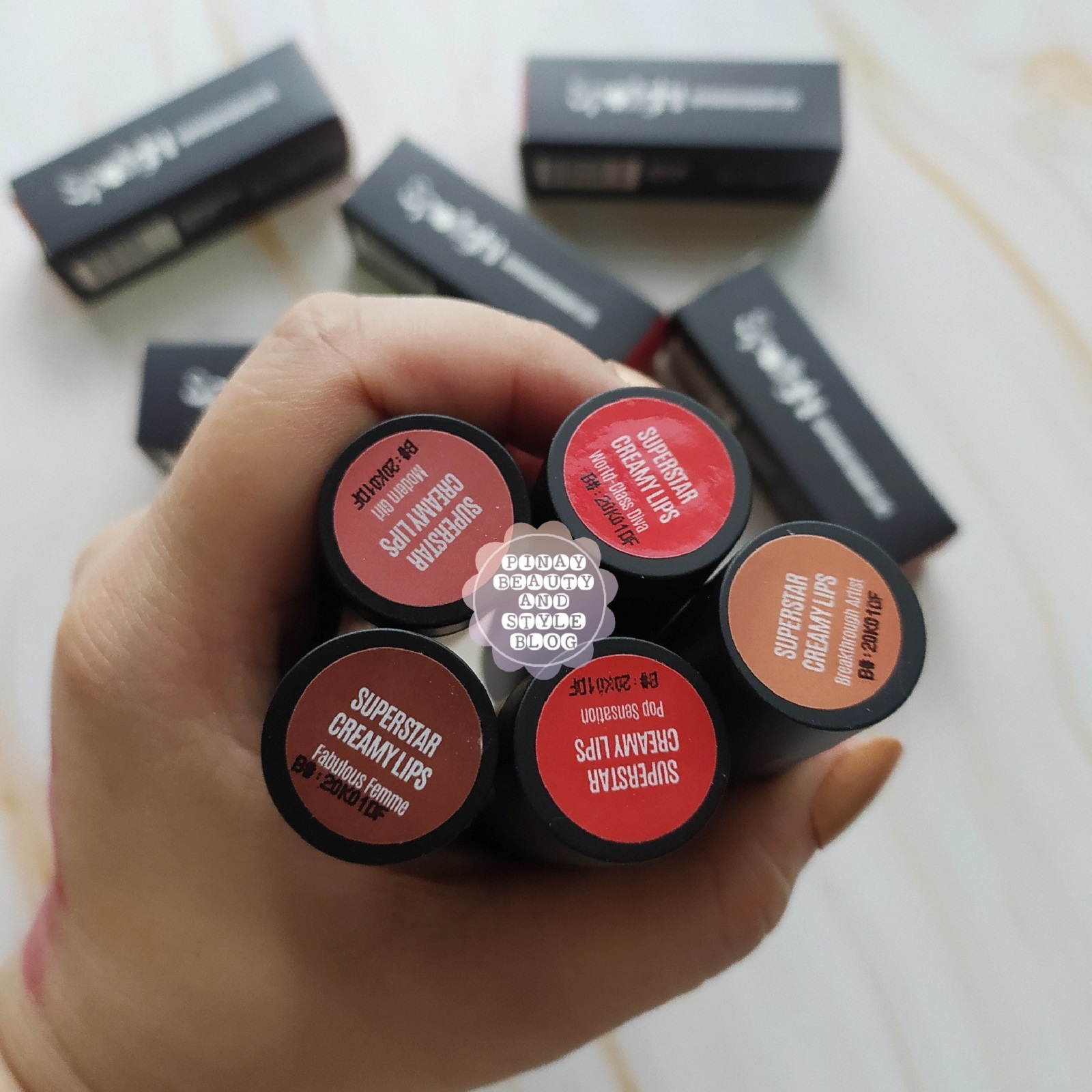 REVIEW Spotlight Cosmetics Lipstick Swatches Superstar Creamy Lips is