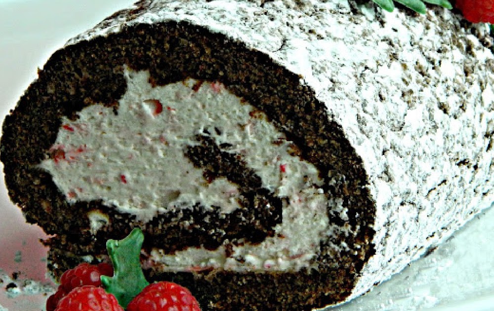 Chocolate Roll with Candy Cane Whipped Cream