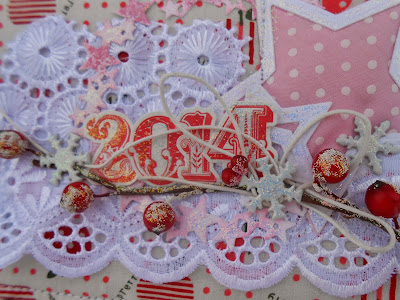 Первая новогодняя в этом году и она же первая тканевая открытка