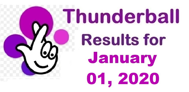 Thunderball Results for Wednesday, January 01, 2020 Thunderball Results for Wednesday, January 01, 2020