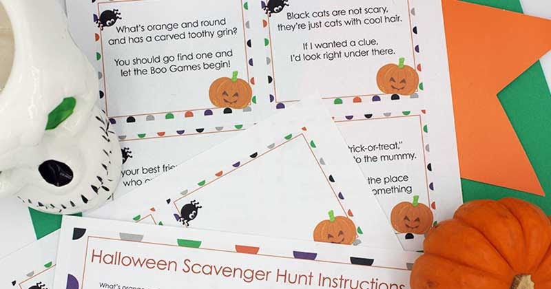 Halloween Scavenger Hunt with Printable Clues: Now with Indoor and Outdoor Versions | Sunny Day Family