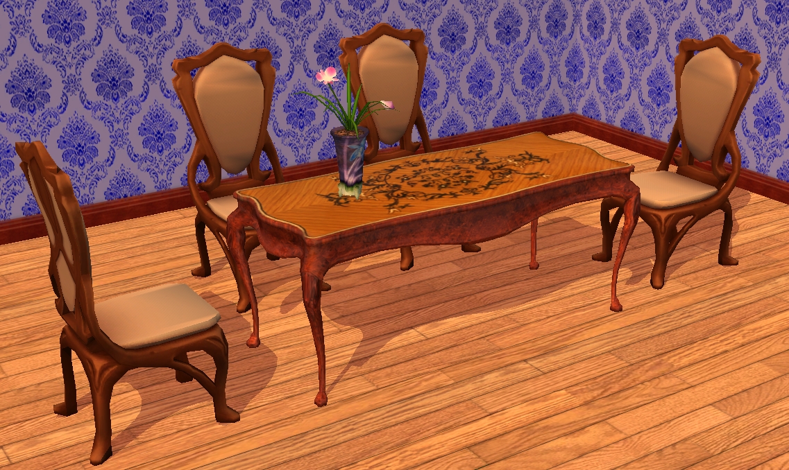 TheNinthWaveSims The Sims 2 Queen Anne Dining Tables To Match Coffee