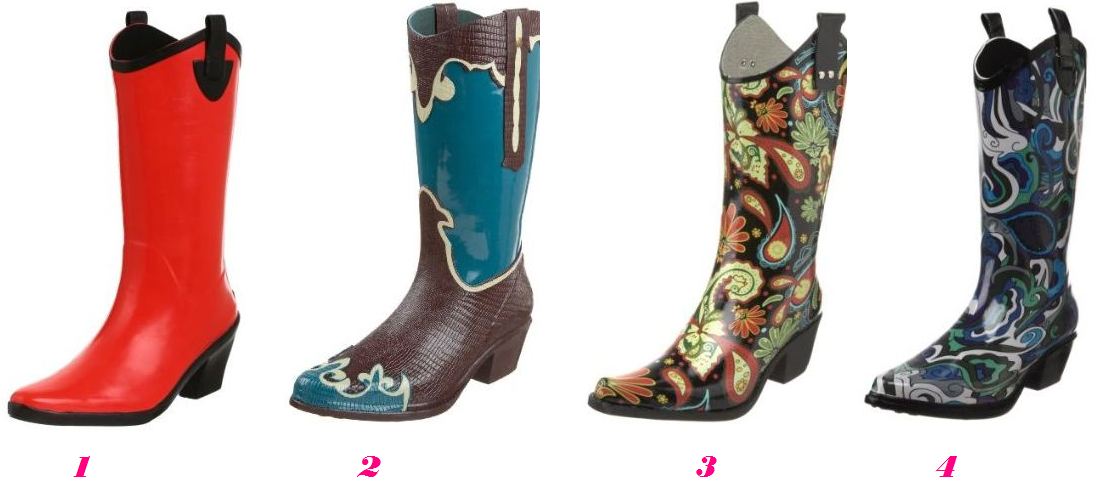 cowboy style rain boots