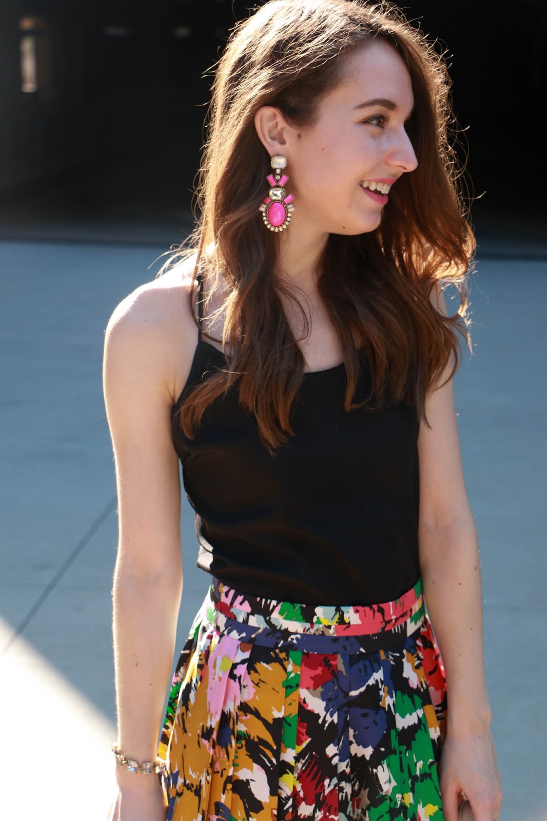 Brushstroke Print Skirt | Caralina Style
