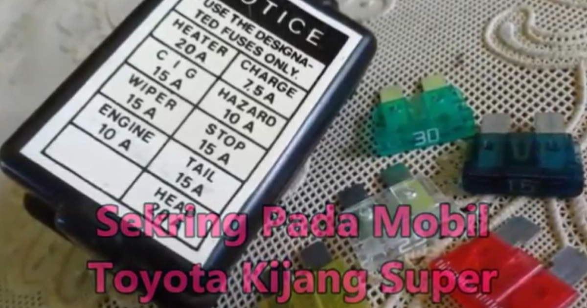 Letak sekring toyota kijang super