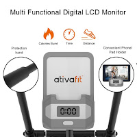 Ativafit's LCD monitor & phone/tablet holder on fan bike, image