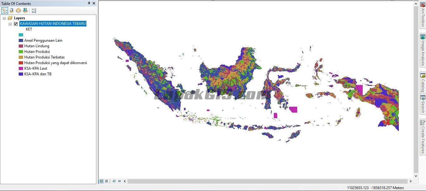 Data SHP (Shapefile) GIS Kawasan Hutan Indonesia Terbaru