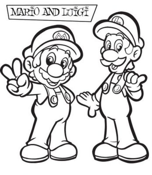 Luigi And Mario Coloring Pages