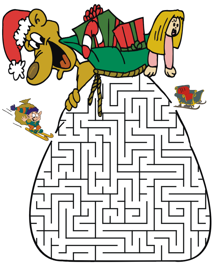 6 Easy Christmas Mazes For Kids