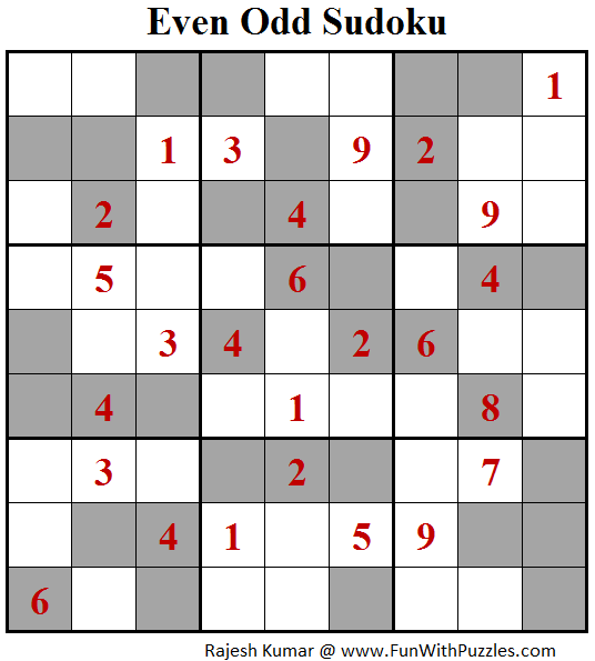 Even Odd Sudoku (Fun With Sudoku #120)