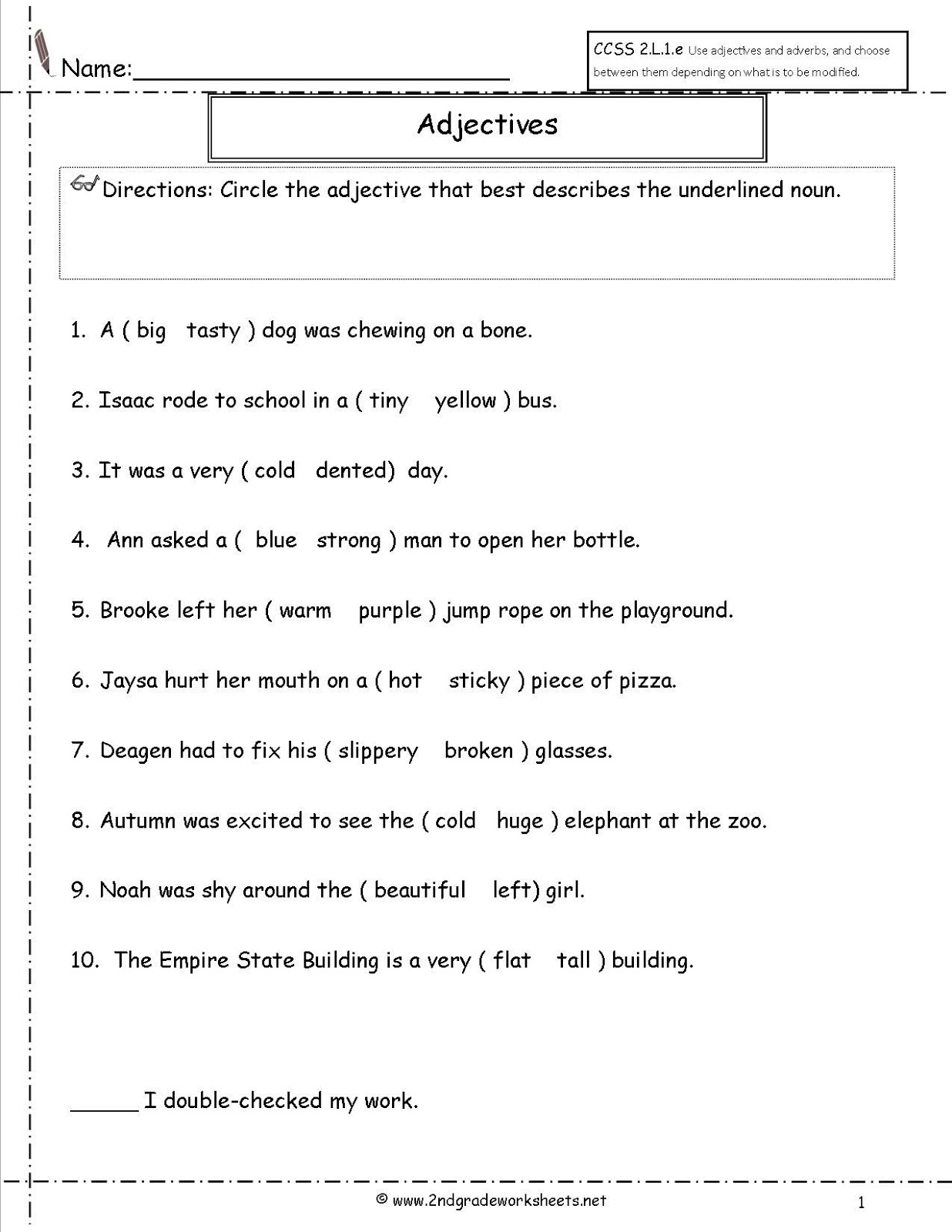 English Grammar Revision Worksheet 3
