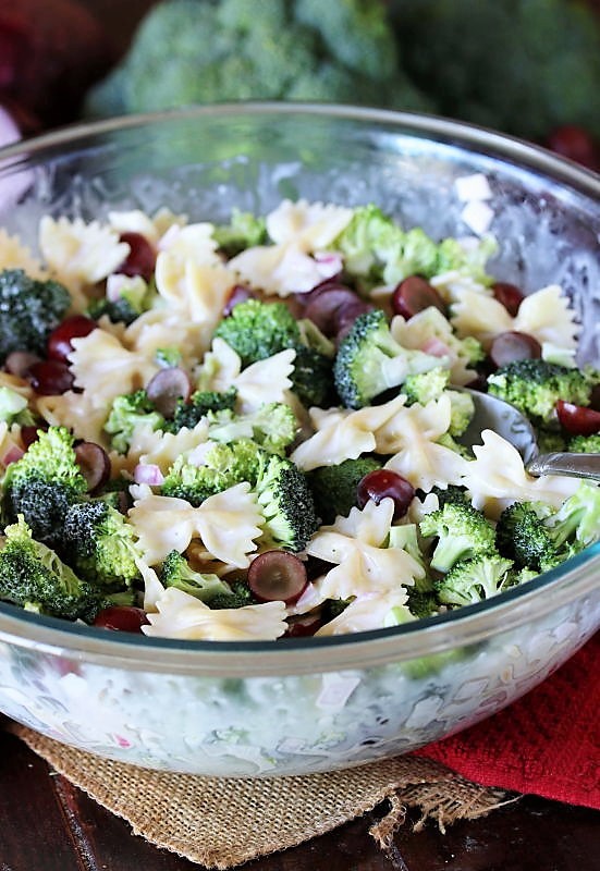 Broccoli Pasta Salad with Grapes The Kitchen is My Playground