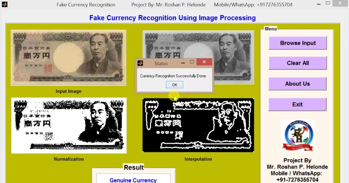 Fake Currency Recognition Using Image Processing Matlab Project with Source Code MATLAB PROJECTS
