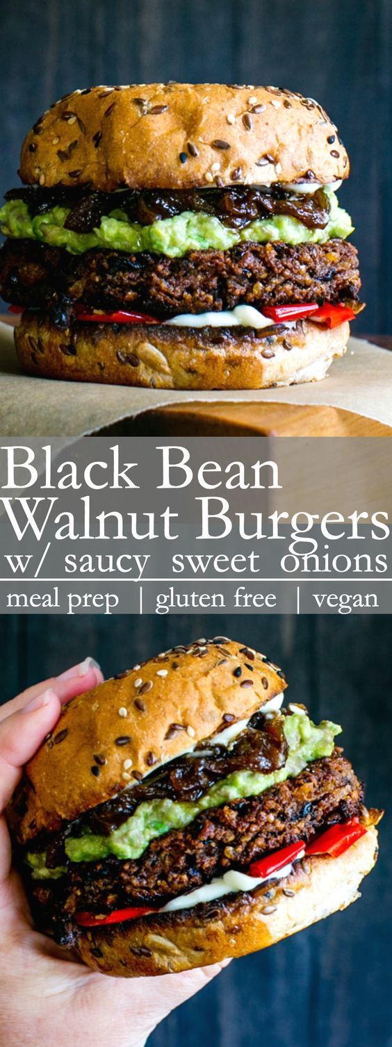 Black Bean Walnut Burgers Food and Drink