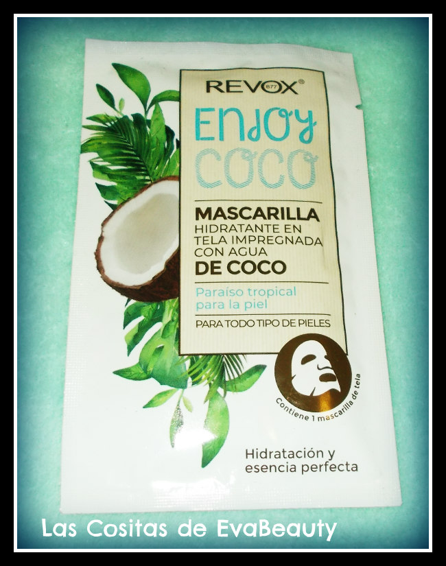 mascarilla facial tissu con agua de coco revox