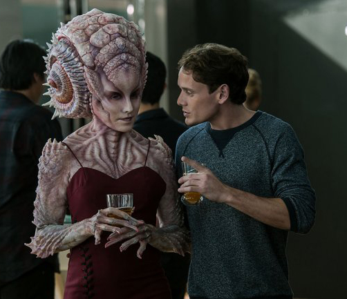 Pavel Chekov with female Alien