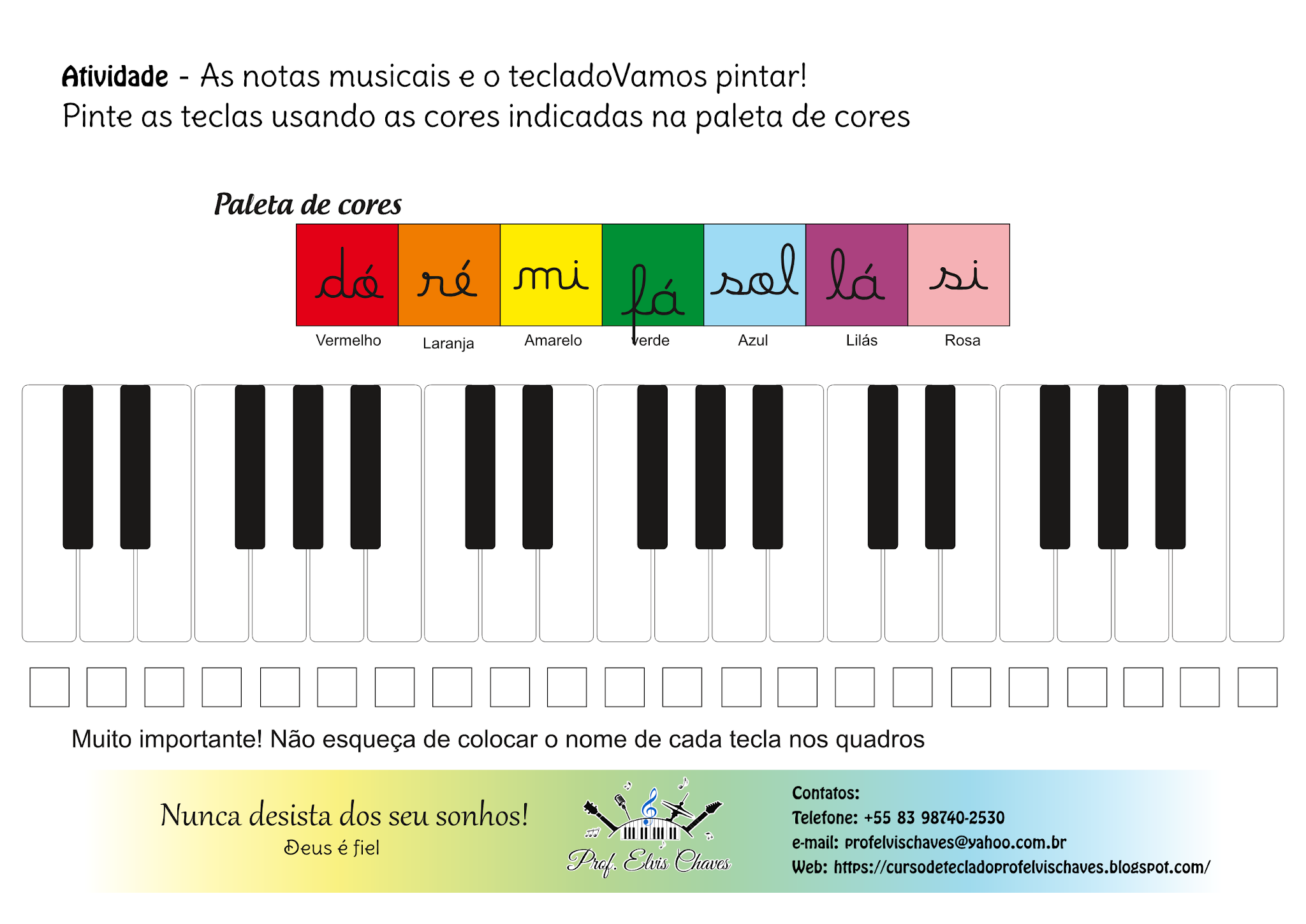 Notas musicais para piano  Notas musicais, Atividades de educação