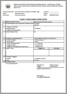 Surat Perjalanan Dinas (SPD) Aplikasi Excel Surat Perintah Perjalanan Dinas (SPPD)