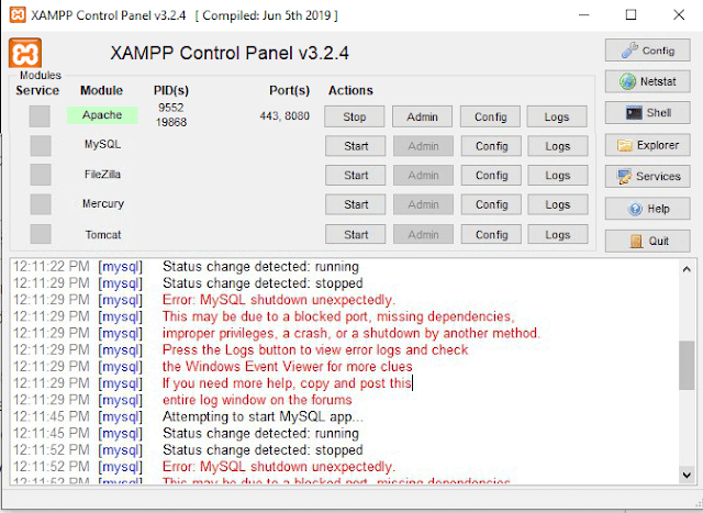 mysql stopped unexpectedly xampp mysql stopped unexpectedly xampp