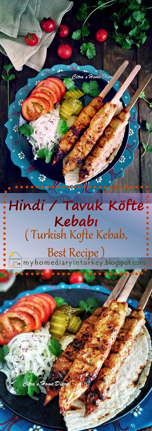 Tavuk / hindi Köfte Kebabı ( Turkish style Chicken or turkey Kofta Kebab, best recipe) | Çitra's Home Diary. #kofta #köftetarifi #turkeyrecipe #meatballrecipe #turkishfoodrecipe #resepmasakanturki #resepkebabturki #turkishkebab #koftakebab #tavukköftesi #kebabayam #chickenkebab #grilledrecipe