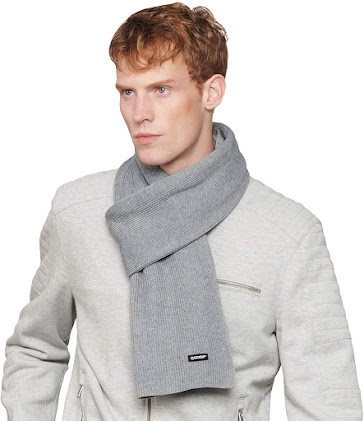 Grey Men's Cold Weather Winter Scarf