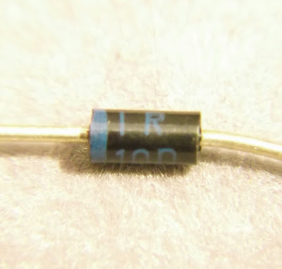 Macro image of a 1R10 Zener diode