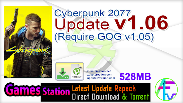Cyberpunk 2077 Update v1.06 (Require GOG v1.05) Cyberpunk 2077 Update v1.06 (Require GOG v1.05)