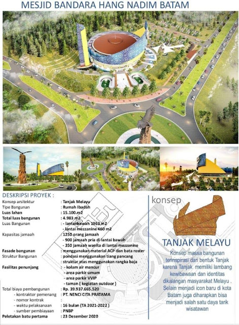 Pembangunan Masjid Di Kawasan Bandara Hang Nadim Batam Akhirnya Terrealisasi