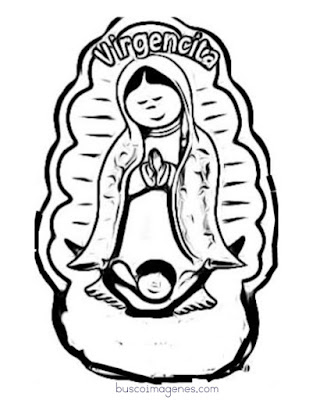 dibujos para colorear Virgen de Guadalupe