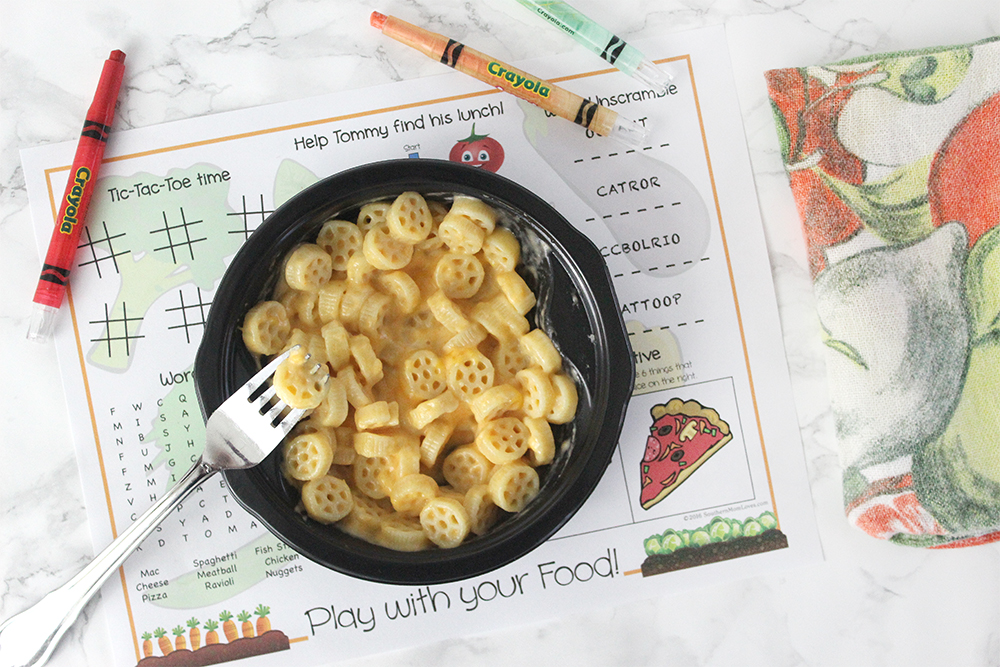 Southern Mom Loves Play with Your Food! Printable Kids' Placemat Games