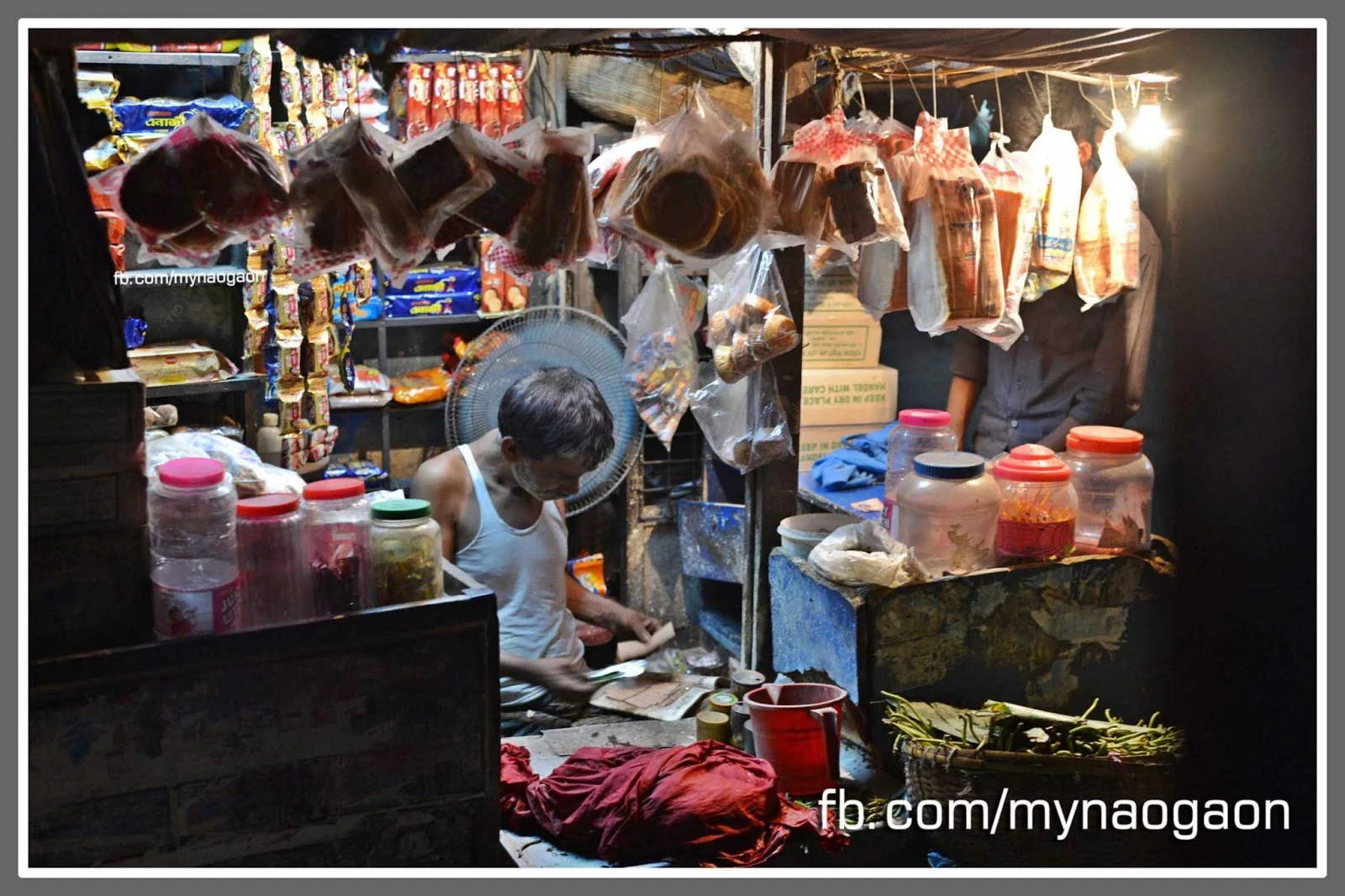 Vintage view of Kholil er paner Dokan at Gostohatir Mor in Naogaon.