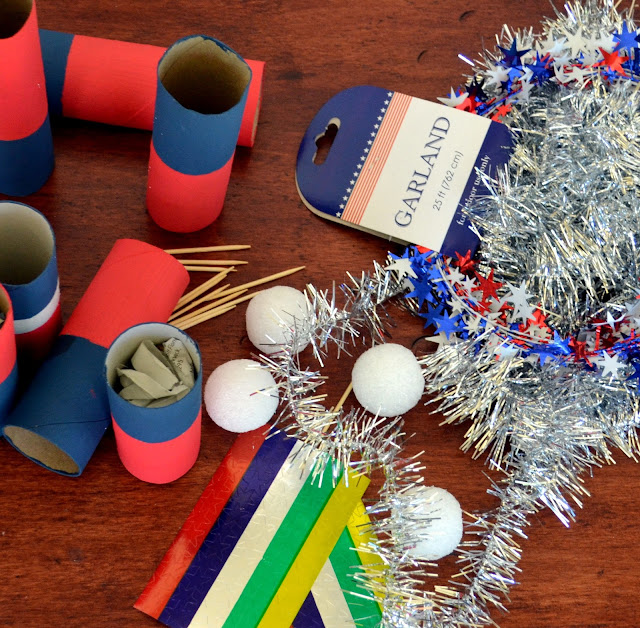 Easy to make Fourth of July firework decorations