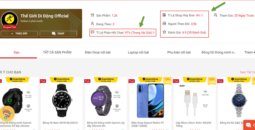 Cách tìm tên shop trên shopee