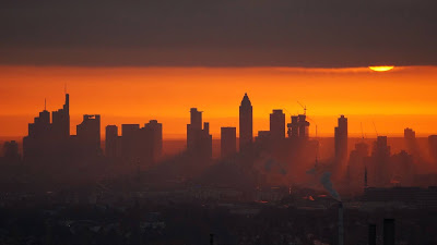 City, sunset, buildings, dusk, clouds City, Sunset, Buildings, Dusk, Cloudsv