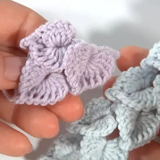 Encaje hojitas a crochet